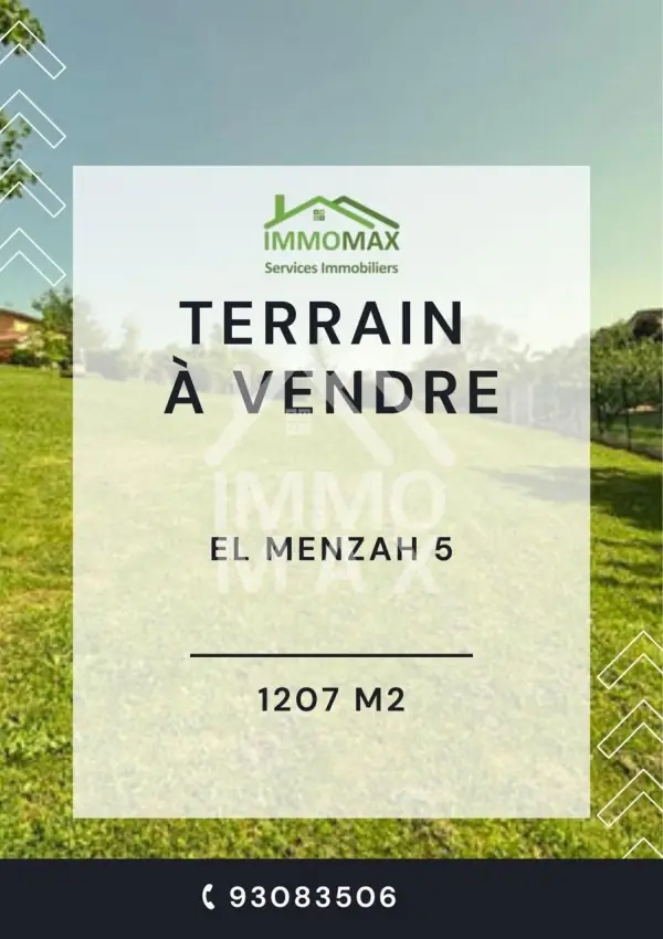a vendre un terrain à el menzah 5